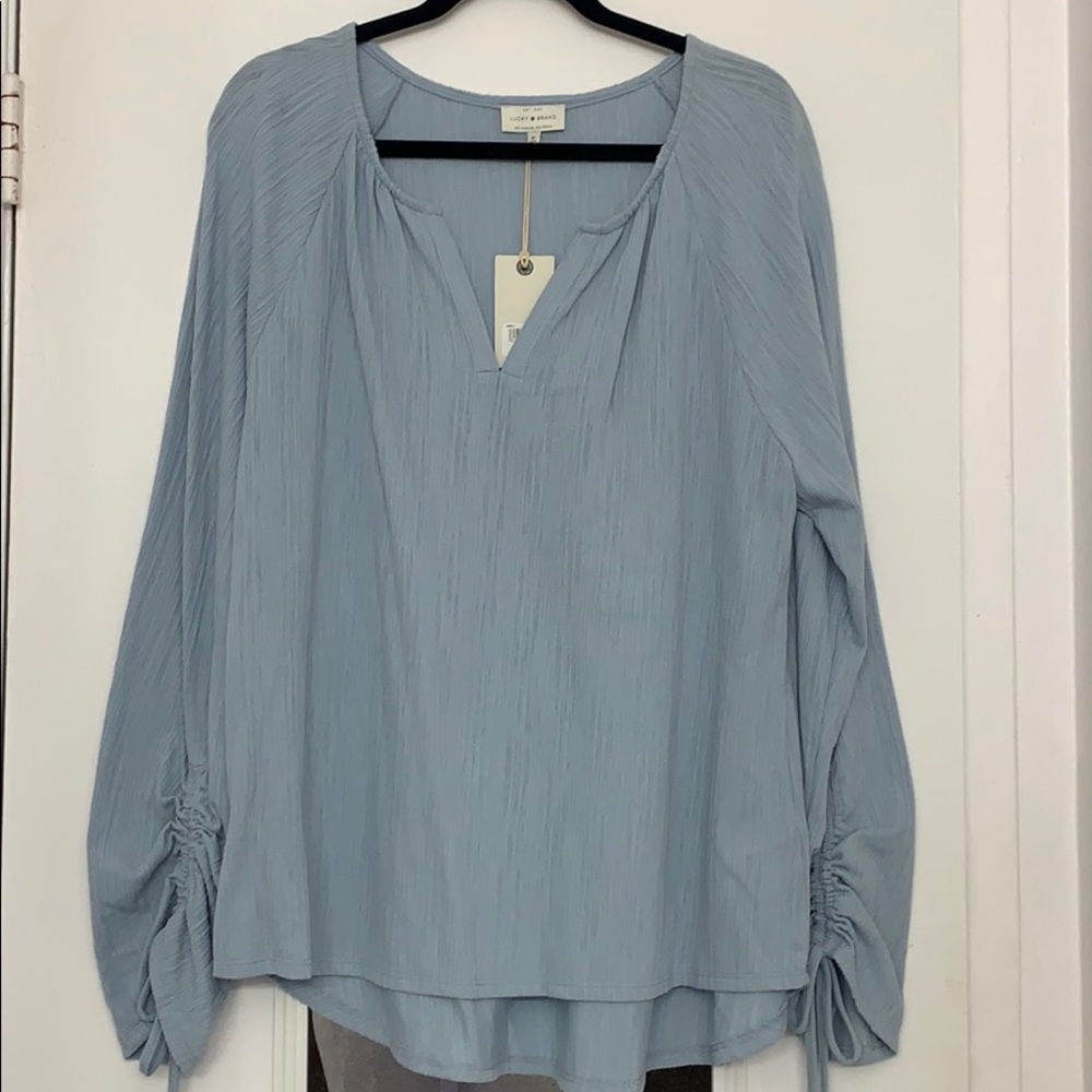 Lucky Brand Light Blue Blouse Size XL NWT